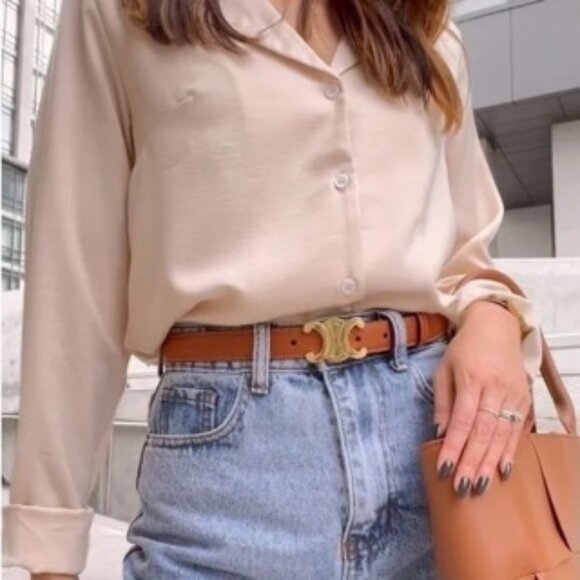 Celine Medium Triomphe Belt in Brown - Picture 1 of 7